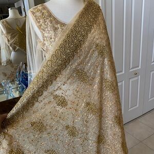 Elegant Gold sparkling Sari sari designer blouse